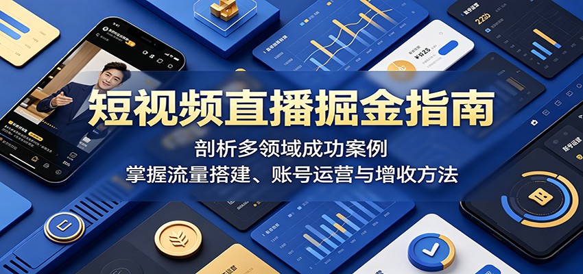 短视频直播掘金指南：剖析多领域成功案例，掌握流量搭建、账号运营与增收方法-赛德副业库