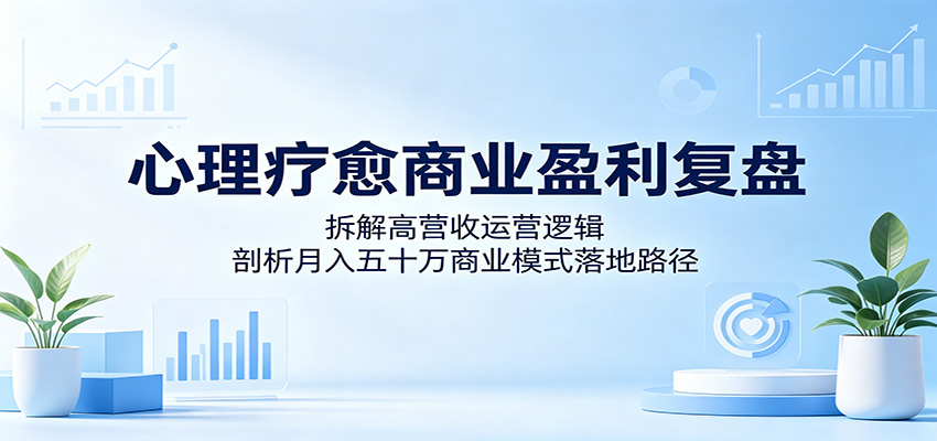心理疗愈商业盈利复盘:拆解高营收运营逻辑,剖析月入五十万商业模式落地路径-赛德副业库