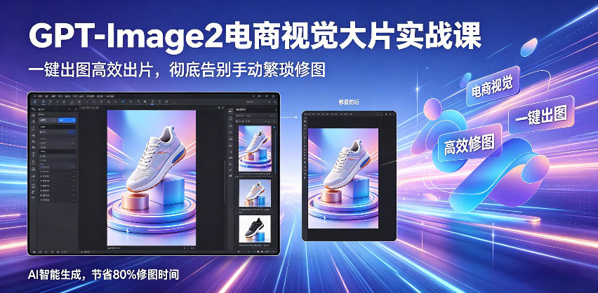 GPT-Image2电商视觉大片实战课,一键出图高效出片,彻底告别手动繁琐修图-赛德副业库