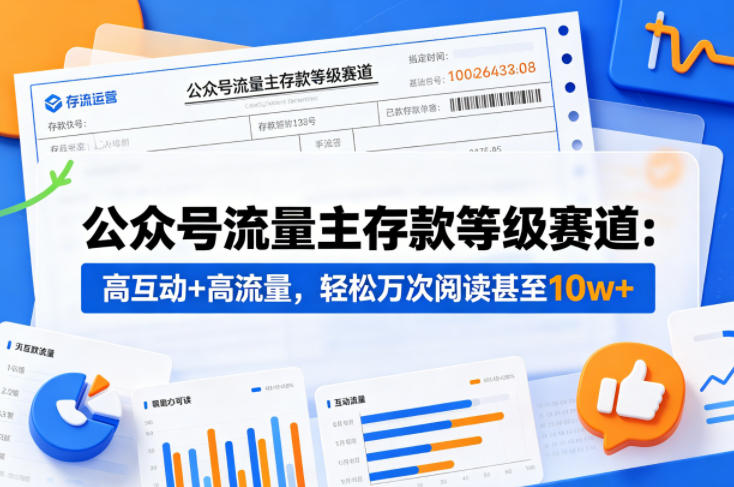 公众号流量主之存款等级赛道，高互动+高流量，轻松达到万次阅读，甚至10w+-赛德副业库