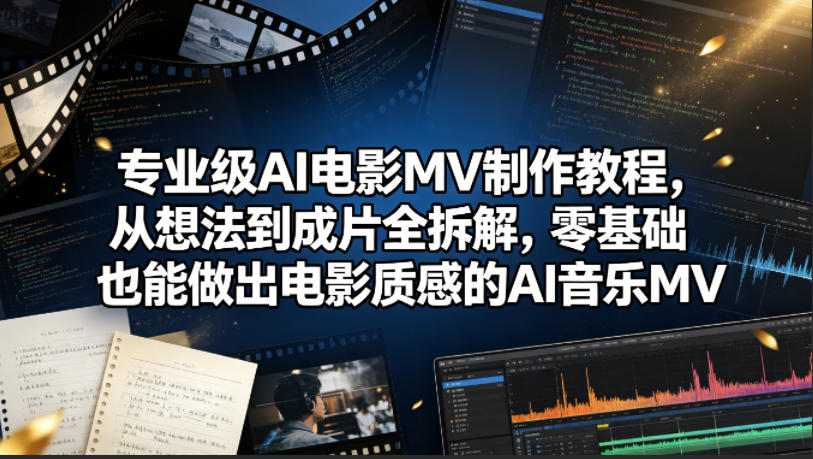 专业级AI电影MV制作教程，从想法到成片全拆解，零基础也能做出电影质感的AI音乐MV-赛德副业库