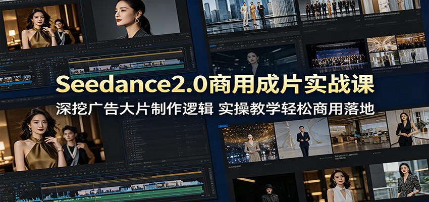 Seedance2.0商用成片实战课:深挖广告大片制作逻辑,实操教学轻松商用落地-赛德副业库