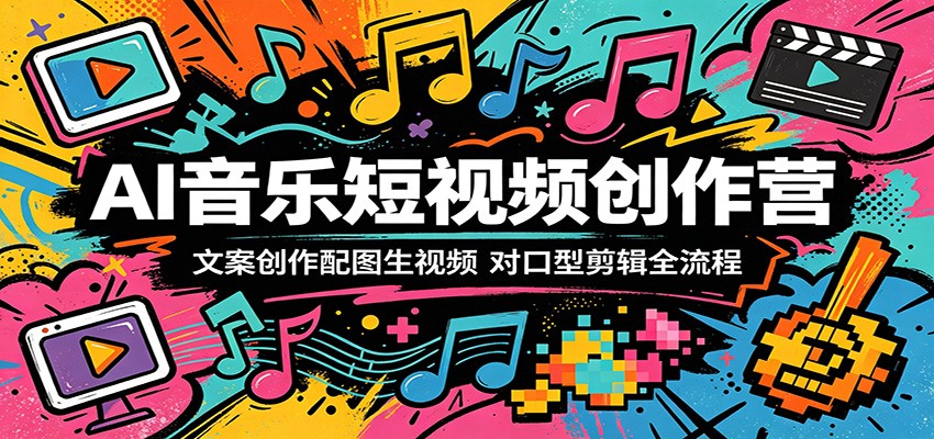 AI音乐短视频创作营：文案创作配图生视频，对口型剪辑全流程-赛德副业库