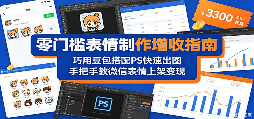 零门槛表情制作增收指南：巧用豆包搭配 PS 快速出图，手把手教微信表情上架变现-赛德副业库