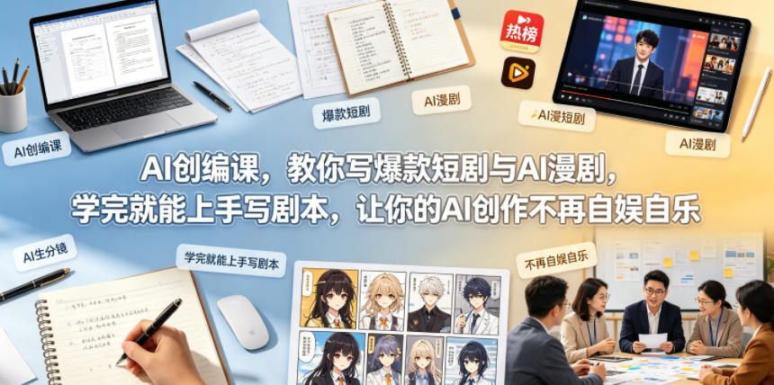 AI创编课,教你写爆款短剧与AI漫剧,学完就能上手写剧本,让你的AI创作不再自娱自乐-赛德副业库