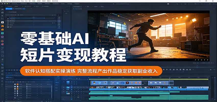 零基础AI短片变现教程：软件认知搭配实操演练，完整流程产出作品稳定获取副业收入-赛德副业库