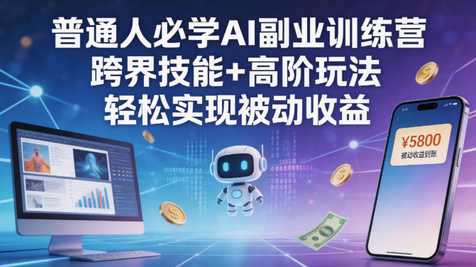 普通人必学AI副业训练营跨界技能+高阶玩法轻松实现被动收益-赛德副业库