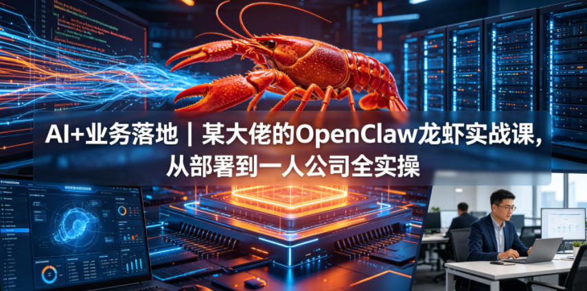 AI+业务落地|某大佬的OpenClaw小龙虾实战课,从部署到一人公司全实操-赛德副业库