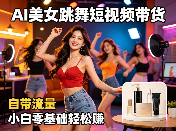 AI美女跳舞短视频带货：自带流量，小白零基础轻松賺，详细拆解-赛德副业库