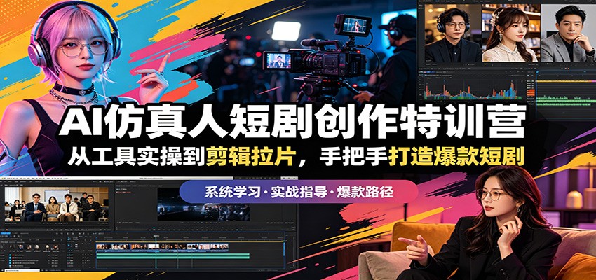 AI仿真人短剧创作特训营：从工具实操到剪辑拉片，手把手打造爆款短剧-赛德副业库
