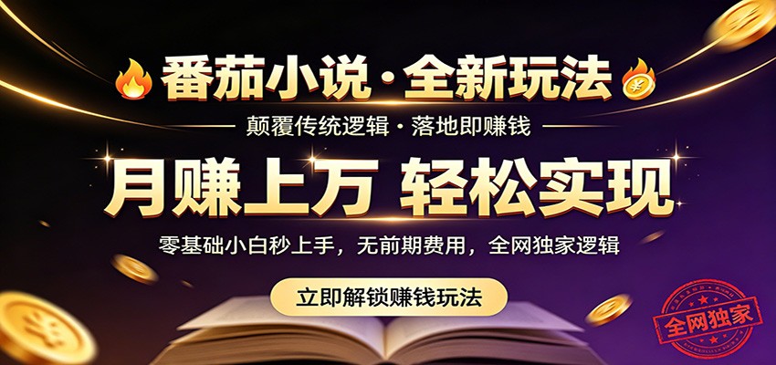 番茄小说5月最新独家玩法,稳定落地实测月入过万!-赛德副业库