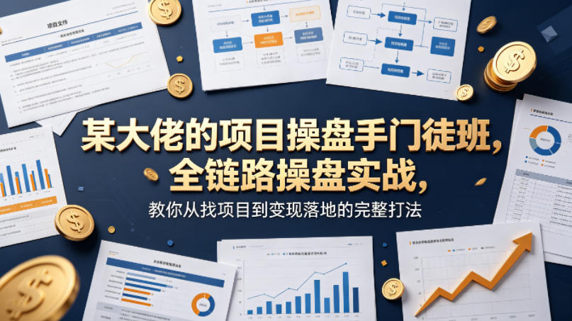 某大佬的项目操盘手门徒班，全链路操盘实战，教你从找项目到变现落地的完整打法-赛德副业库