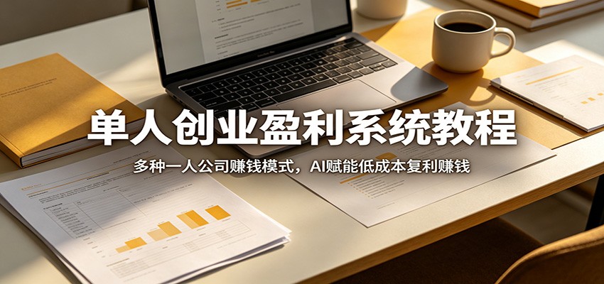 单人创业盈利系统教程:多种一人公司赚钱模式,AI赋能低成本复利赚钱-赛德副业库