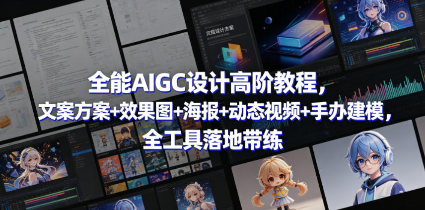 全能AIGC设计高阶教程,文案方案+效果图+海报+动态视频+手办建模,全工具落地带练-赛德副业库