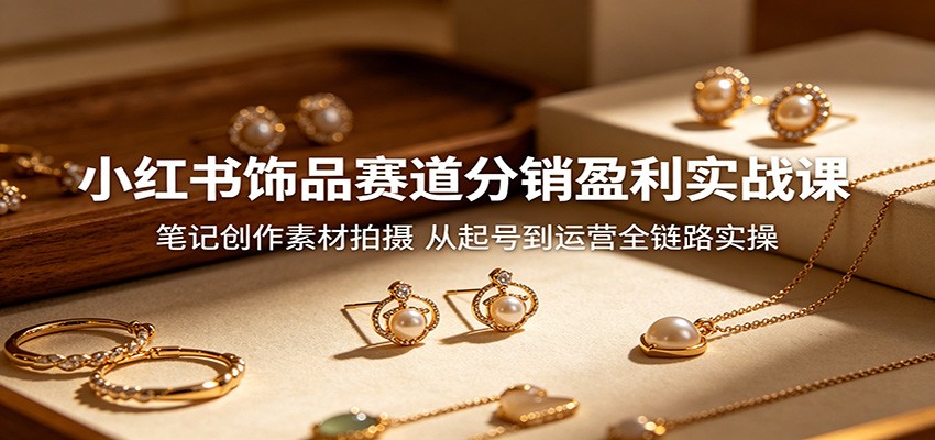 小红书饰品赛道分销盈利实战课:笔记创作素材拍摄,从起号到运营全链路实操-赛德副业库