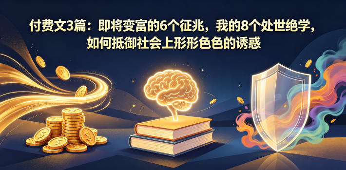付费文3篇：即将变富的6个征兆，我的8个处世绝学，如何抵御社会上形形色色的诱惑-赛德副业库