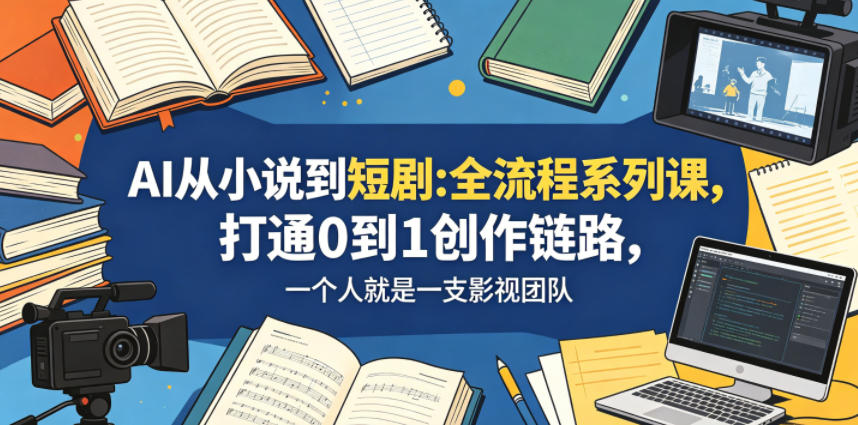 AI从小说到短剧全流程系列课,打通0到1创作链路,一个人就是一支影视团队-赛德副业库