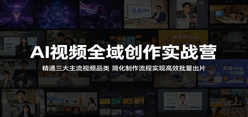 AI视频全域创作实战营：精通三大主流视频品类，简化制作流程实现高效批量出片-赛德副业库