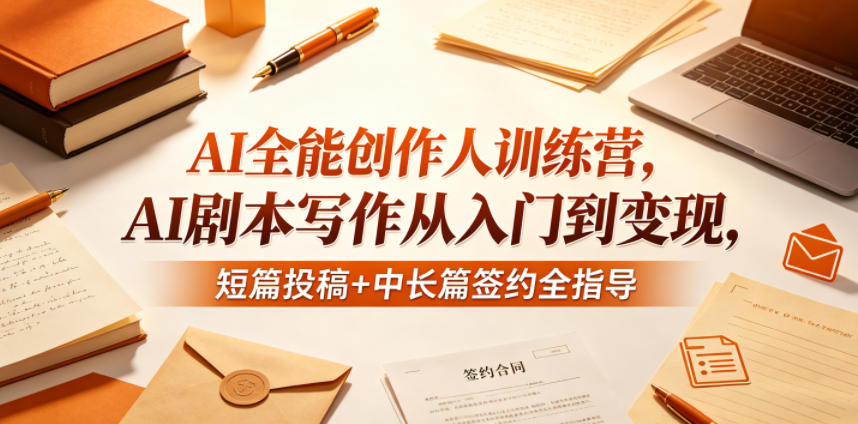 AI全能创作人训练营,AI剧本写作从入门到变现,短篇投稿+中长篇签约全指导-赛德副业库