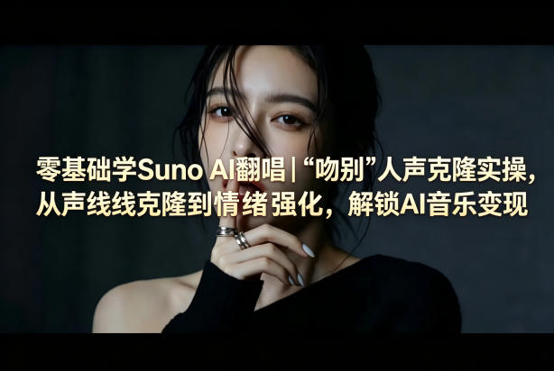 零基础学Suno AI翻唱|《吻别》人声克隆实操,从声线克隆到情绪强化,解锁AI音乐变现-赛德副业库