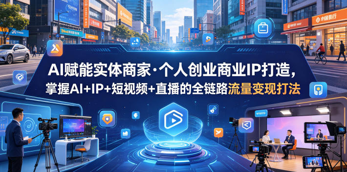 AI赋能实体商家·个人创业商业IP打造，掌握AI+IP+短视频+直播的全链路流量变现打法-赛德副业库