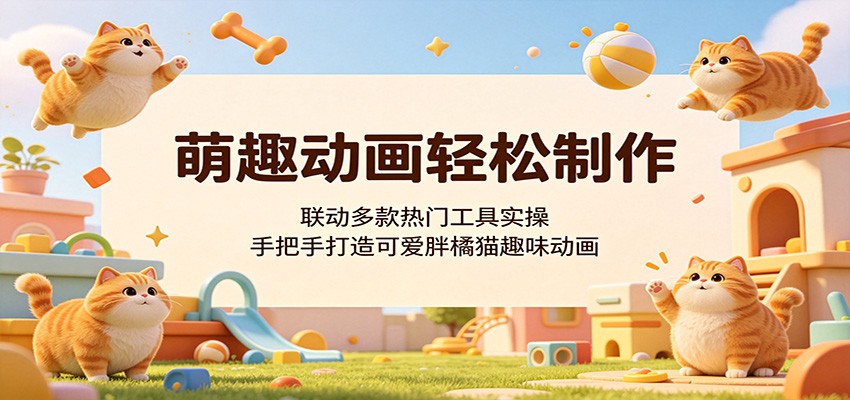 萌趣动画轻松制作,联动多款热门工具实操,手把手打造可爱胖橘猫趣味动画-赛德副业库