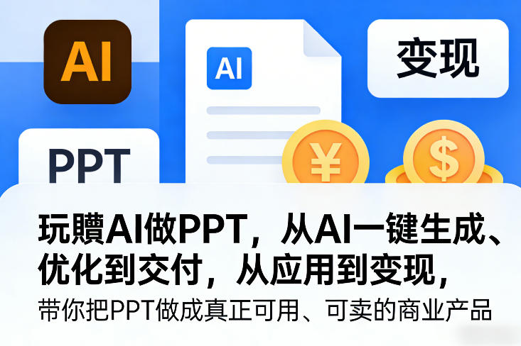 玩賺AI做PPT，从AI一键生成、优化到交付，从应用到变现，带你把PPT做成真正可用、可卖的商业产品（更新0513）-赛德副业库
