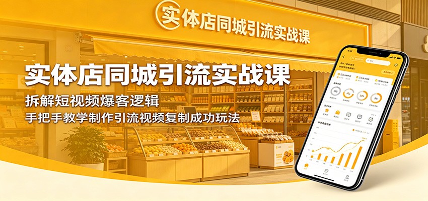 实体店同城引流实战课:拆解短视频爆客逻辑,手把手教学制作引流视频复制成功玩法-赛德副业库