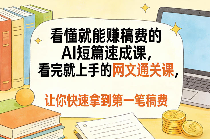 看懂就能賺稿费的AI短篇速成课,看完就上手的网文通关课,让你快速拿到第一笔稿费(更新5月)-赛德副业库