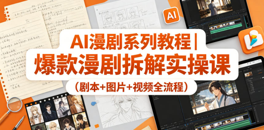 AI漫剧系列教程｜爆款漫剧拆解实操课（剧本+图片+视频全流程）-赛德副业库