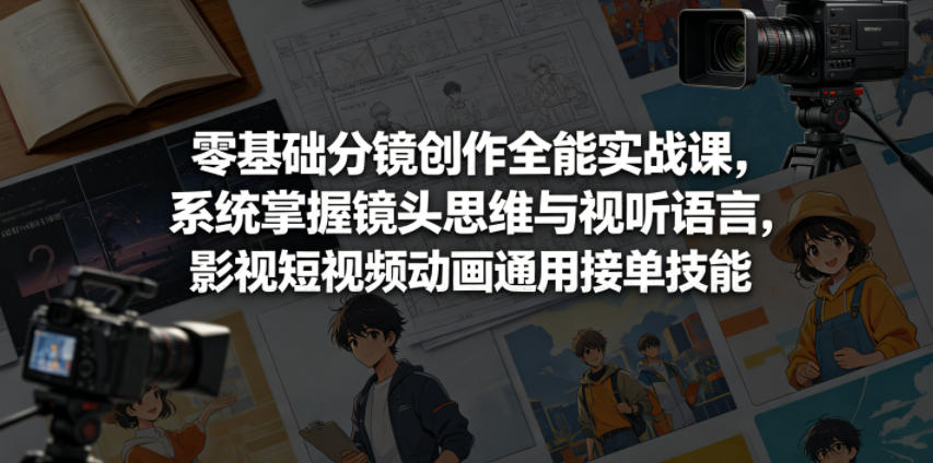 零基础分镜创作全能实战课,系统掌握镜头思维与视听语言,影视短视频动画通用接单技能-赛德副业库