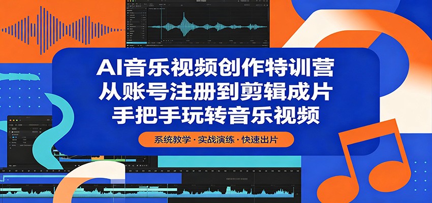 AI音乐视频创作特训营：从账号注册到剪辑成片，手把手玩转音乐视频-赛德副业库