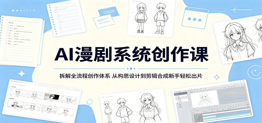 AI漫剧系统创作课:拆解全流程创作体系,从构思设计到剪辑合成新手轻松出片-赛德副业库