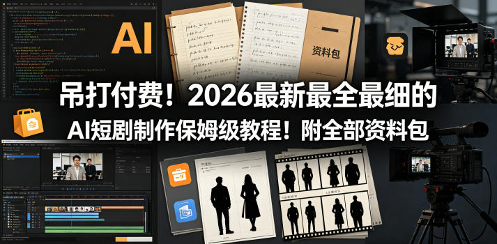 吊打付费！2026最新最全最细的AI短剧制作保姆级教程！附全部资料包-赛德副业库
