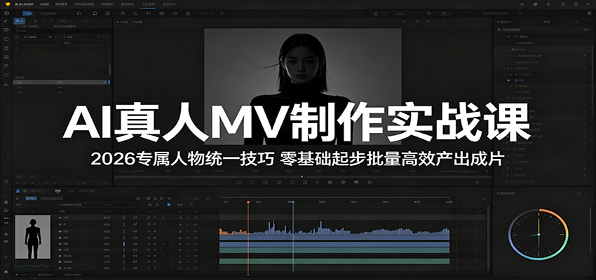 AI真人MV制作实战课:2026专属人物统一技巧,零基础起步批量高效产出成片-赛德副业库