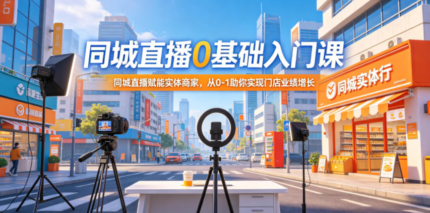 同城直播0基础入门课,同城直播赋能实体商家,从0-1助你实现门店业绩增长-赛德副业库
