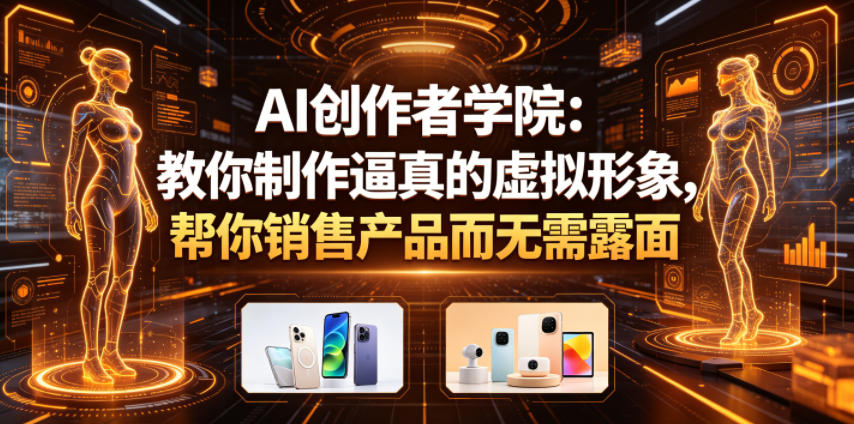 AI创作者学院：教你制作逼真的虚拟形象，帮你销售产品而无需露面【原创双语字幕】-赛德副业库