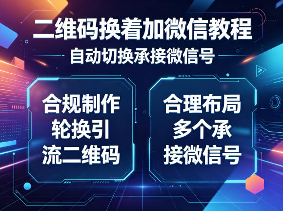 二维码换着加微信教程，自动切换承接微信号，合规制作轮换引流二维码，合理布局多个承接微信号-赛德副业库