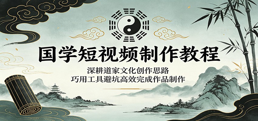 国学短视频制作教程:深耕道家文化创作思路,巧用工具避坑高效完成作品制作-赛德副业库