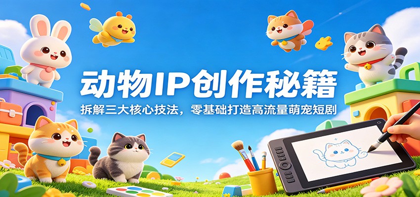 动物IP创作秘籍:拆解三大核心技法,零基础打造高流量萌宠短剧-赛德副业库
