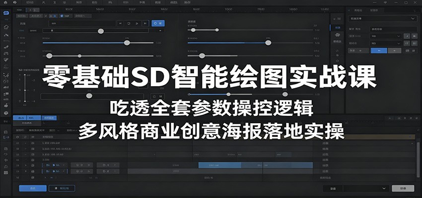 零基础SD智能绘图实战课:吃透全套参数操控逻辑,多风格商业创意海报落地实操-赛德副业库