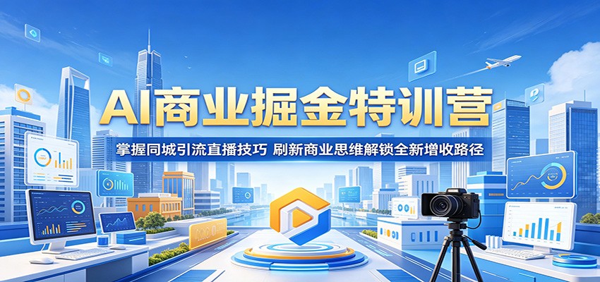 AI商业掘金特训营：掌握同城引流直播技巧，刷新商业思维解锁全新增收路径-赛德副业库