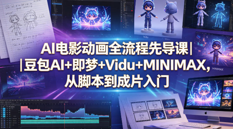 AI电影动画全流程先导课|豆包AI+即梦+Vidu+MINIMAX,从脚本到成片入门-赛德副业库