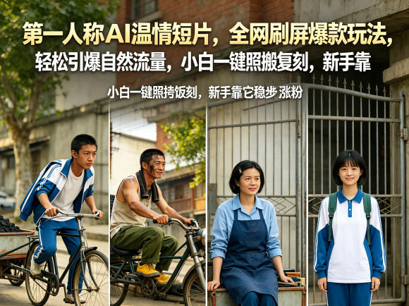 第一人称AI温情短片,全网刷屏爆款玩法,轻松引爆自然流量,小白一键照搬复刻,新手靠它稳步涨粉-赛德副业库