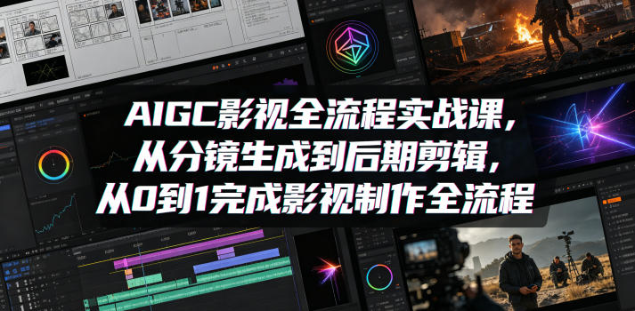 AIGC影视全流程实战课,从分镜生成到后期剪辑,从0到1完成影视制作全流程-赛德副业库