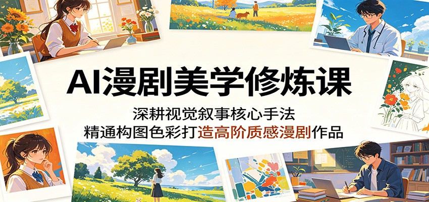 AI漫剧美学修炼课:深耕视觉叙事核心手法,精通构图色彩打造高阶质感漫剧作品-赛德副业库
