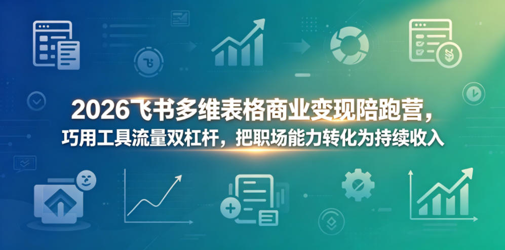 2026飞书多维表格商业变现陪跑营,巧用工具流量双杠杆,把职场能力转化为持续收入-赛德副业库