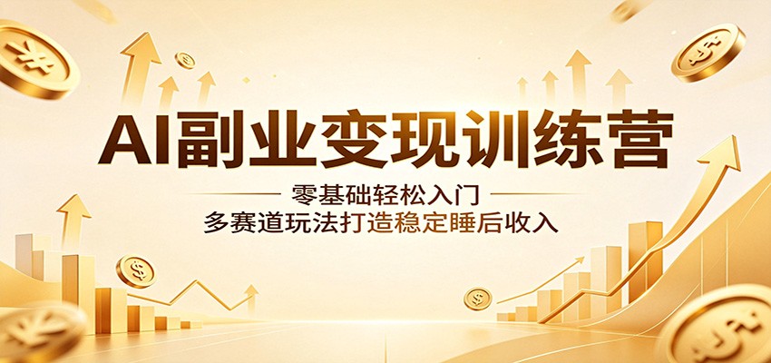 AI副业变现训练营:零基础轻松入门,多赛道玩法打造稳定睡后收入-赛德副业库