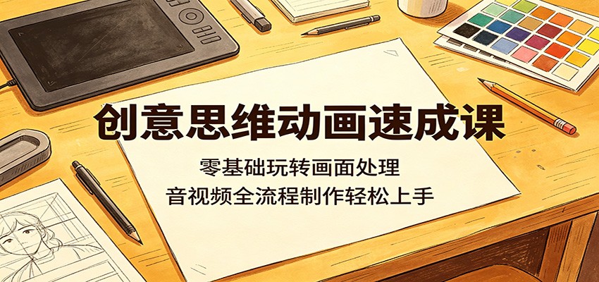 创意思维动画速成课:零基础玩转画面处理,音视频全流程制作轻松上手-赛德副业库