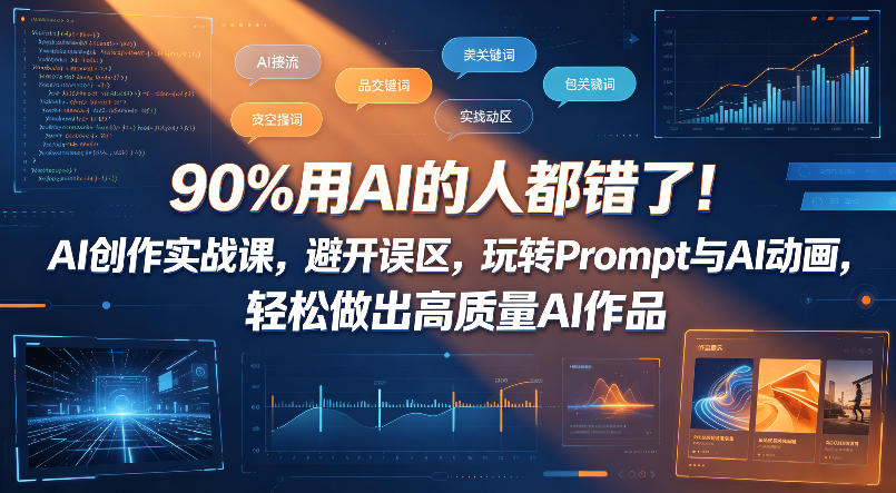 90%用AI的人都错了！AI创作实战课，避开误区，玩转Prompt与AI动画，轻松做出高质量AI作品-赛德副业库